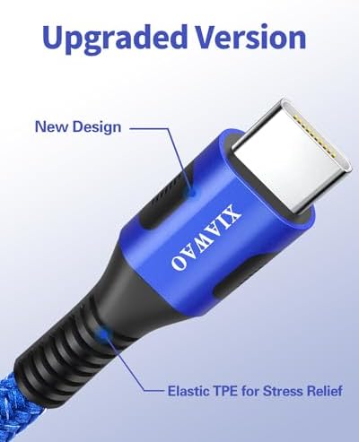 XIAWAO USB C Cable 6 Pack, Nylon Braided USB A to Type C Fast Charging Cord - Image 2
