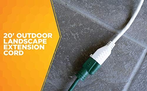 Southwire Outdoor Extension Cord - Light Duty Landscape & Patio Power Cable for Outdoor Use - Weather Resistant Vinyl Jacket - Neutral White Finish - 16/3 Gauge - 20-Foot - Image 2