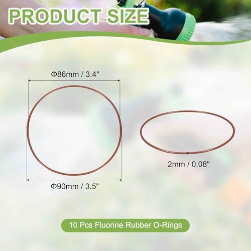 10pcs Fluorine Rubber O-Rings 90x86x2mm Metric FKM Sealing Gasket - Image 2