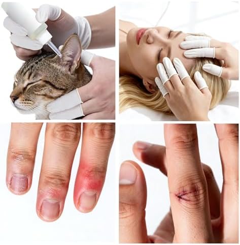 Disposable Latex Finger Cots, Medium Size Waterproof Finger Protectors, Anti-Slip Powder-Free Finger Sleeves for Electronics Repair, Crafting, Beauty Nail Art & Household Use (Approx. 105 PCS) - Image 6