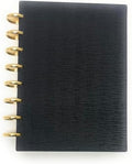 Talia Discbound Notebooks, Planner, Customizable, With 1" Gold Discs (Black, Junior (5.5in x 8.5in)) by Talia