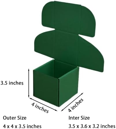 30 Pack 4x4x3.5 in Hunter Green Shipping Boxes - Image 2