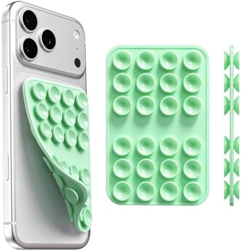 Upgraded Double Sided Silicone Suction Cup Phone Case Mount, Light Green by Mnyatr