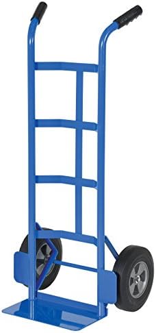 Vestil DHHT-500S-HR Steel Dual Handle Hand Truck with Hard Rubber Wheels 17-1/2 In. x 21 In. x 44-1/2 In. 500 Lb. Capacity Silver - Image 2