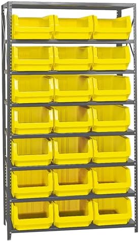 Quantum Storage Systems MSU-532YL Solid Heavy Duty 8 Shelves 21 MAGNUM Yellow Bins 75" H x 42" W x 18" D by QuantumStorageSystems