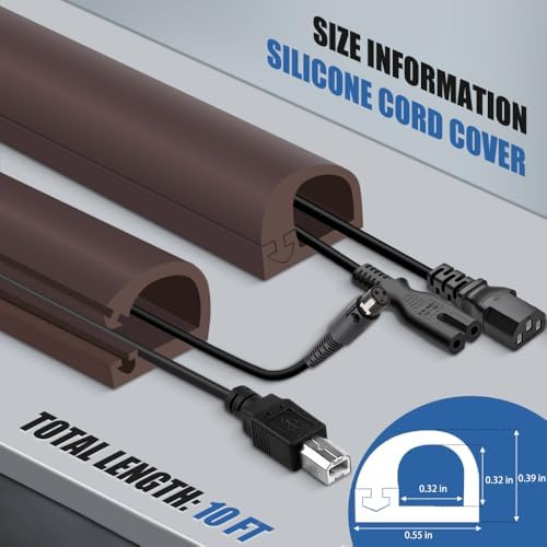 Silicone Cord Covers for Wires on Wall Cord Hider Self-Adhesive - Image 2
