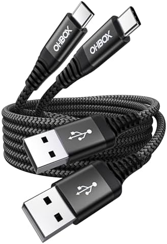 ohbox USB C Cable Fast Charging 6FT, 2Pack USB A to USB C Cable for CarPlay by OHBOX