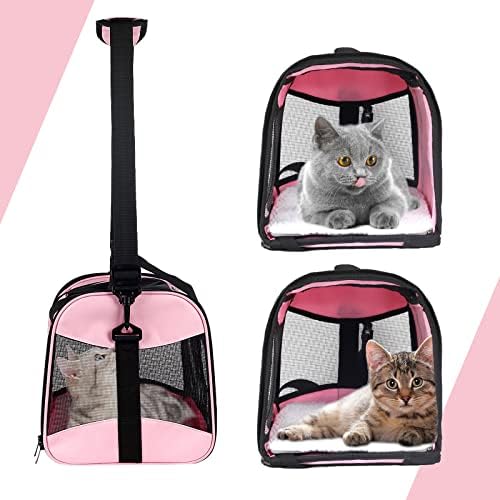 top tasta cat Carrier Large Dog Cat Carriers Puppies up to 30Lbs, Big Dog Carrier Soft Sided, Collapsible Travel Puppy Carrier (X-Large, Pink) - Image 3