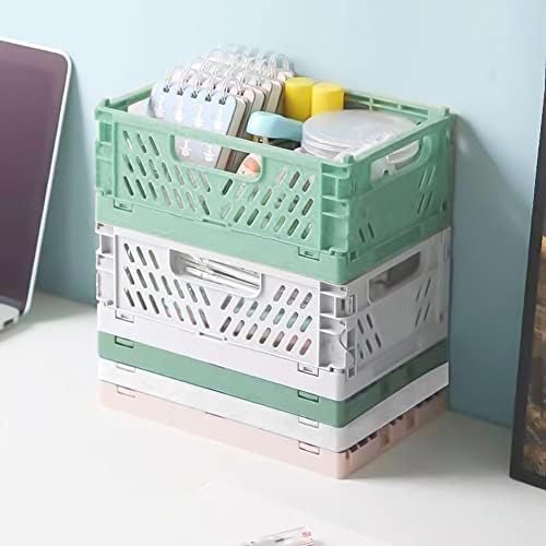 3 Pack Mini Plastic Storage Basket for Shelf Organizing,Collapsible Crate Folding Storage Bin for Desk Organizer Stackable Containers for Home Kitchen Classroom Office Bathroom Storage(5.9x3.9x2.2") - Image 3