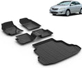 Floor Mats & Cargo Liner for 2003 2004 2005 2006 2007 2008 Toyota Corolla Sedan (with Heated Air Vents Under Front Seats) Car Mats Corolla Floor Mats Accessories Black by VOUKIY