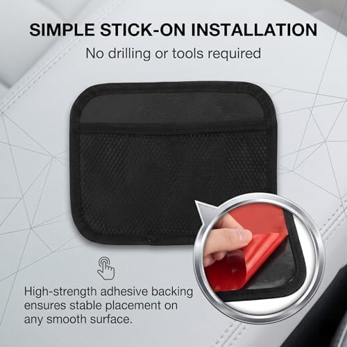 2 PCS Car Seat Sticky Net Mesh Pocket, Elastic Mesh Net Car Seat Back Pocket Storage Bag, Vehicle Clutter Scattered Organizer, Universal for Most Cars (1 Large+1 Small) - Image 4