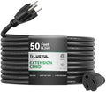 PLUGTUL Outdoor Extension Cord 50 FT | 16/3 Gauge Black Heavy Duty 3 Prong Extension Cord, 13A 1625W SJTW, ETL Listed, Great for Garden and Home by PLUGTUL