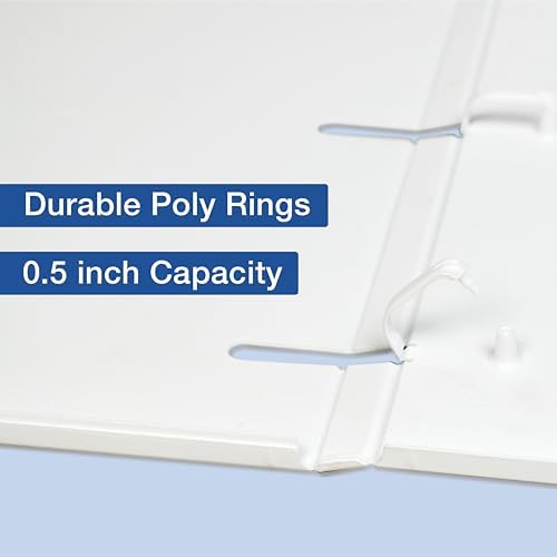 UniKeep 3 Ring View Binder - Binder Case is Fully Enclosed - Available in White, Clear, or Black and in Different Spine Sizes (Box of 36, White, 0.5 Inch) - Image 4