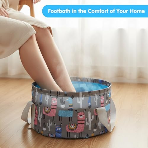 Foldable Bucket for Soaking Feet - Portable Foldable Foot Bath Tub Spa Basin for Travel, Home Pedicure & Outdoor Camping (Grey) - Image 4