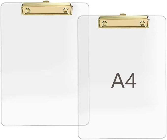 JIARI 2 Pack Clear Acrylic Office Clipboard A4 Letter Size 8.6" x 12.2" - Image 2
