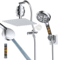 Hibbent All Metal Dual Filtered Rainfall High Pressure 10'' Shower Head by Hibbent