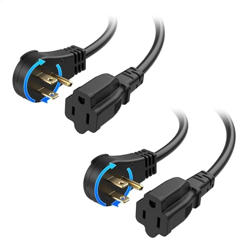 [ETL Listed] Cable Matters 2-Pack Rotating Flat Plug Extension Cord, 15ft by CableMatters