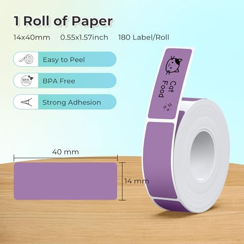 Nelko Genuine P21 Label Maker Tape, 14x40mm(0.55"x1.57"), Dark Purple - Image 2