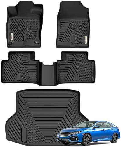 YITAMOTOR Floor Mats & Cargo Mats Fit for 2016-2021 Honda Civic Sedan by YITAMOTOR