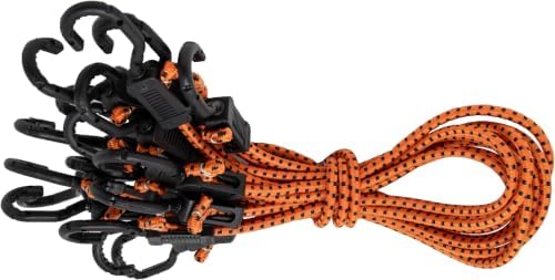 Kotap MABC-32 All- Purpose Adjustable Bungee Cords with Hooks, 32-Inch, Orange/Black, 10 Count (Pack of 5) by Kotap