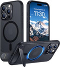 Temdan Magnetic Compatible with iPhone 15 Pro Max Case, [Built-in Invisible Kickstand][Compatible with MagSafe] [Military Grade Shockproof] Slim Translucent Matte Phone Case for iPhone 15 Pro Max 6.7" by Temdan