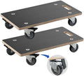 Anti-Slip Plywood Platform Dolly 2 Swivel + 2 Brake Caster Wooden Cart 550 Lbs Capacity (2 Packs per Set) Furniture Transporter Widely Use for Moving Heavy Furnitures,Goods, Green Plants by DrTakepeak