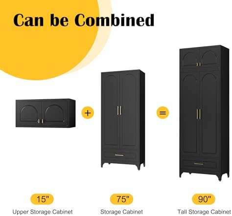 SteeLoong 90" H Kitchen Pantry Cabinet, Metal Storage Cabinet with Drawer - Image 4