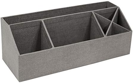 Bigso Elisa Desktop Organizer - Durable Office Desk Organizer with 7 Compartments for Office Supplies and Accessories - 13.1 in x 4.9 in x 4.9 in - Canvas Gray by Bigso