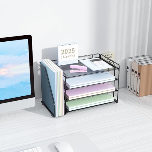 Spacrea 4-Tier Paper Organizer for Desk with File Organizer - Image 4