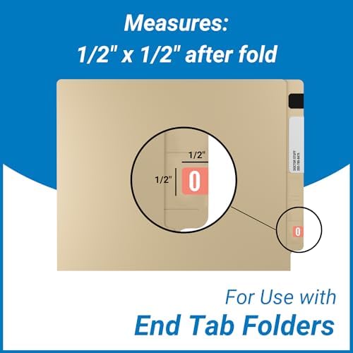 Doctor Stuff - File Folder Labels, Number 0, Tab Products 1277 Match - 1277 Series Chart Stickers, Pink, 1/2" x 1", #0, 500/Roll - Image 5