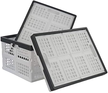 Teyyvn 3-Pack 30 L Plastic Stackable Collapsible Storage Crates by Teyyvn