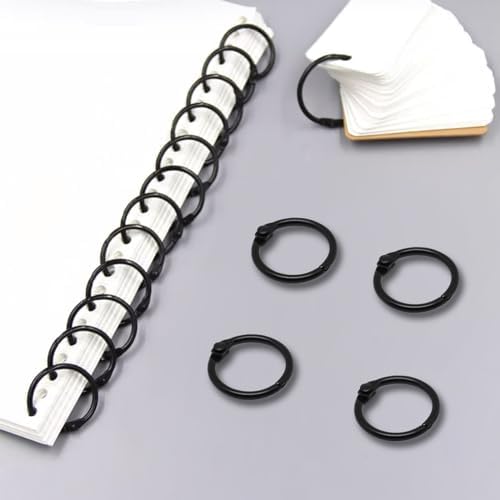 Small Binder Rings 1/2 inch, Book Rings 50pc, Flash Card Rings, Rings for Index Cards, Black Loose Leaf Binder Rings, Paper Rings Metal, Ring Clips, Book Binder Rings - Image 5