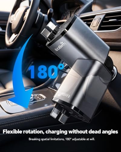 EloBeth 120W Retractable Car Charger,7-in-1 Car Charger USB C Fast Charge - Image 6