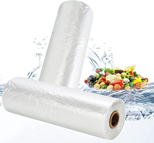 12x16 Plastic Produce Bags on a Roll - Clear Plastic Bags for Food, Vegetable, Fruits, Bread, Pet Bags and Grocery Clear Bag- 350 Bags/roll (2 Roll) by TAPSIN