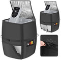 Hot Tub Spa Heater Pump Cover,Waterproof 600D Oxford Fabric Aluminum Film Insulated Cover,Inflatable Hot Tub Spa Heater Pump,Easy Installation with Zipper and Adhesive Straps,Black,Square by bespeur