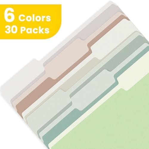 SUNEE File Folders, 30 Pack Manilla Folders 8.5 x 11, Colored File Folders Home Office School Supplies for Documents Files Paper, 6 Morandi Colors - Image 4