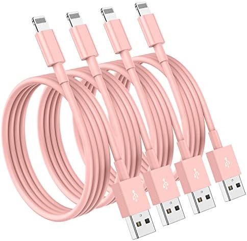 4 Pack [Apple MFi Certified] Apple Charging Cables 3ft, iPhone Chargers Lightning Cable 3 Foot, Fast iPhone Charging Cord for iPhone 14/14Pro/13/13Pro/12/11/11Pro/11Max/ X/XS/XR/XS Max/8, ipad(Pink) by Susnwere