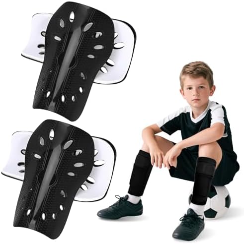 2 Pairs Shin Guards Soccer for Kids,Shin Pads Extra Lightweight Breathable Slide in Shin Guard for Football Training Match Outdoor Activities Protective Slip-in Shin Guards for Boys Girls by Unknown