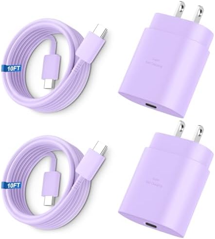 Super Fast Charger Type C, 25W USB C Wall Charger Fast Charging 10FT Cable by Vilive