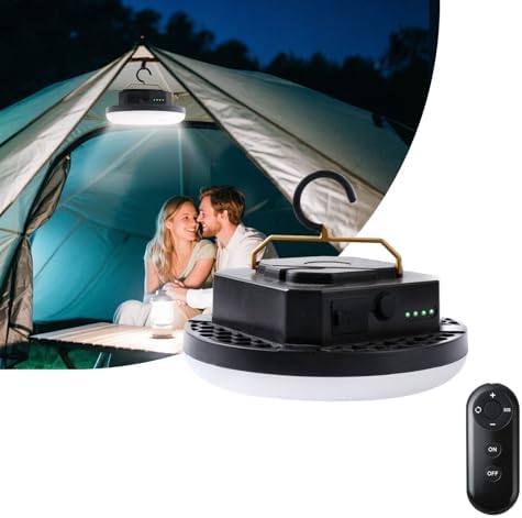 Stepless Dimming Rechargeable LED Camping Light with Remote by Aojcntoz