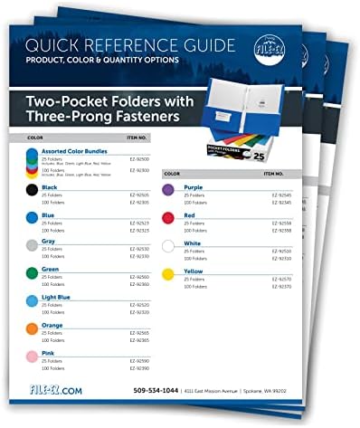 FILE-EZ Two-Pocket Folders with 3-Prong Fasteners, Green Color, 25-Pack, Durable Textured Paper, Matte Finish, Letter Sheet Size (EZ-92560) - Image 6