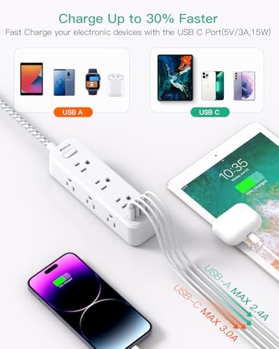 Mifaso Extension Cord with Multiple Outlets 15FT, 13-in-1 Long Power Strip - Image 5