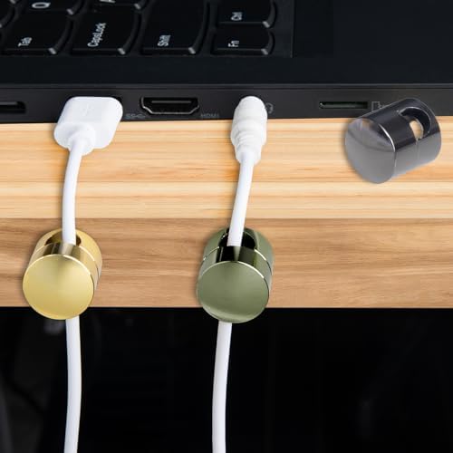 SmallCat 3 Sets Charger Holders for Cords, Gold/Silver/Antique Copper Adjustable Cable Anchor Holders, Adhesive Metal Cord Clips, Cable Management Wire Organizers for Desk, Office, Nightstand - Image 6