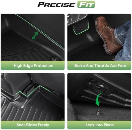 Outback Floor Mats - Car Mats for Outback 2026, All Weather Full Set Cargo Liner with Backrest Mat for Outback Accessories, Heavy Duty Waterproof, Black - Image 3