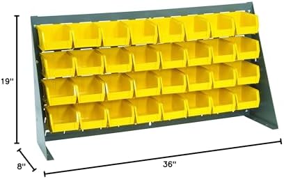 Quantum Storage Systems QBR-3619-210-32YL Ultra Bin Complete Bench Rack Package with 32 Ultra Bins, 36" x 8" x 19" , Yellow - Image 2