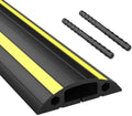 Eapele Floor Cord Cover 10ft Cord Covers for Wires on Floor, Linkable Heavy Duty Extension Cord Cover, Rubber Floor Cable Cover, Prevent Trip Hazard for Sidewalk Home Office Outdoor or Indoor Settings by Eapele