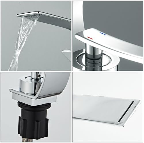 becola Chrome Bathroom Sink Faucet, Low Arc Modern Bathroom Faucet, Brass Single Hole Vanity Sink Faucet, Touch On Single Handle Basin Faucet Tap with 3/8” Hot and Cold Water Supply - Chrome - Image 6