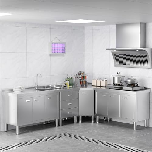WWK Outdoor Kitchen Drawer, Stainless Steel Kitchen Cabinet with Drawers, Triple Access BBQ Drawers for Outdoor, Commercial Restaurant, Garage, 20.87" D x 19.68" W x 35.43" H - Image 2