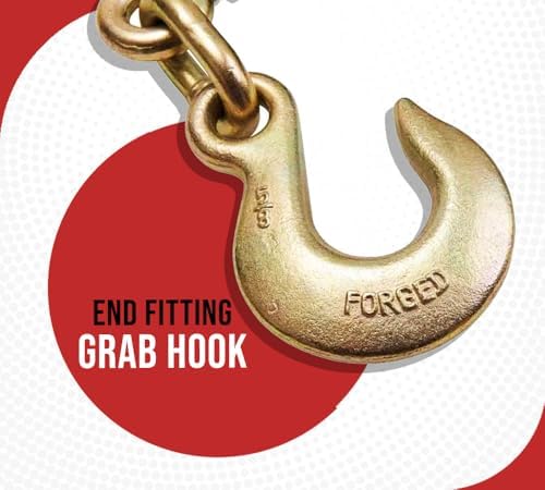 PRO Heavy Duty Chain Specialty Binder Ratchet Style 3/8"-1/2" Grab Hook & 5/8" Slip Hook, 12,000 lbs WLL - Image 5