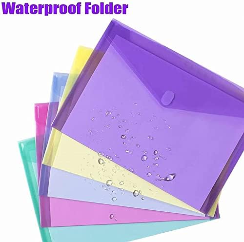 Sooez 48 Pack File Folders, Clear Poly Envelopes Plastic Folders A4 Pouch - Image 2